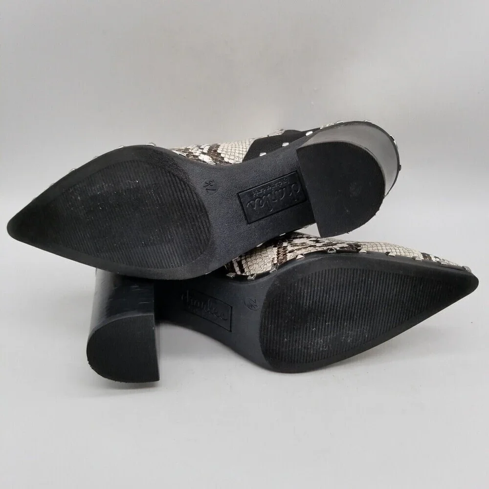 Charles by Charlrs David Women Snake Faux‎ Leather Duke Heel Ankle Booties 7.5